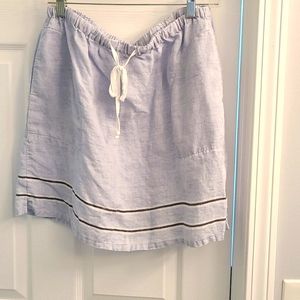 Ann Taylor linen summer skirt, size 14, sky blue